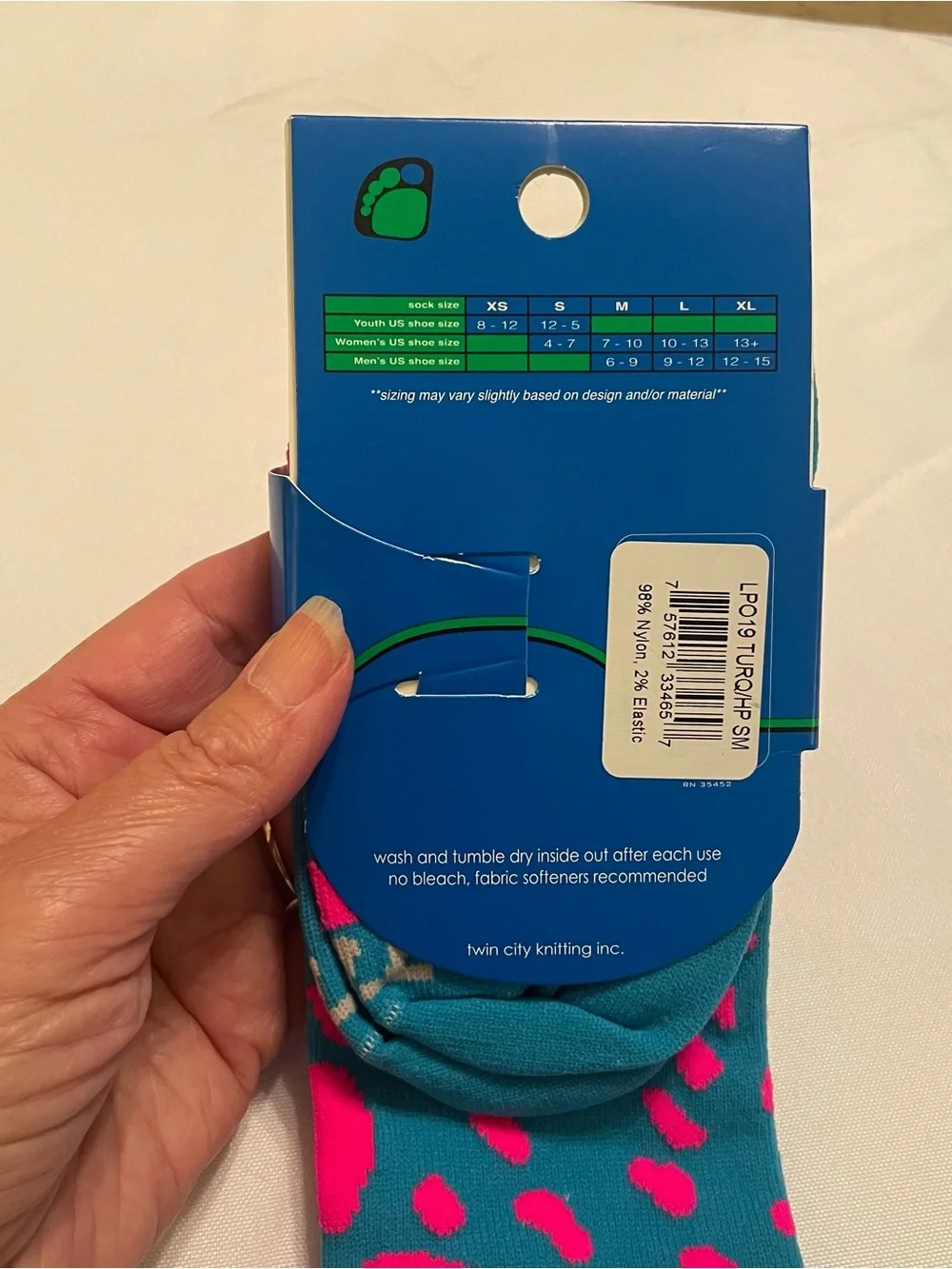 TCK KraziSox Bright Turquoise & Hot Pink Leopard Print Socks, NWT, Youth Sz 12-5